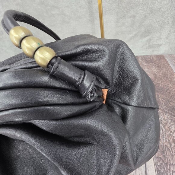 HOBO Adalyn Frame Shoulder Bag Black Leather Soft Hinge Close Boho Single Strap - Picture 7 of 15